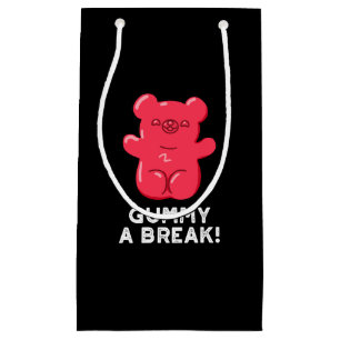 Bolsa De Regalo Pequeña Gummy A Break Funny Candy Pun Dark BG