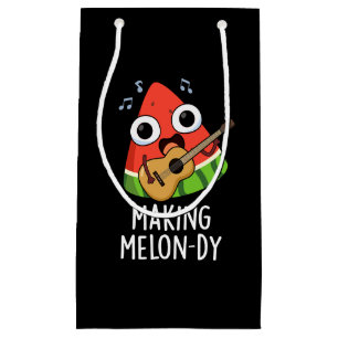 Bolsa De Regalo Pequeña Haciendo Funny Melon Pun Dark BG