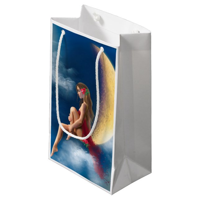 Bolsa De Regalo Pequeña hadas nocturnas en luna (Angulo Anverso)