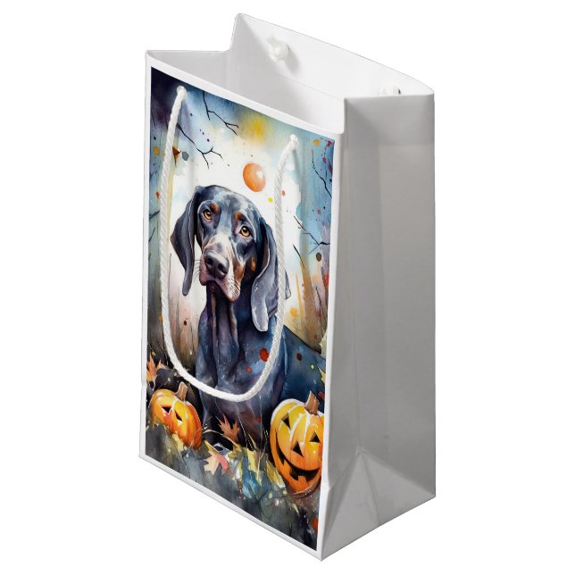 Bolsa De Regalo Pequeña Halloween Bluetick Coonhound con calabazas aterrad (Angulo Anverso)