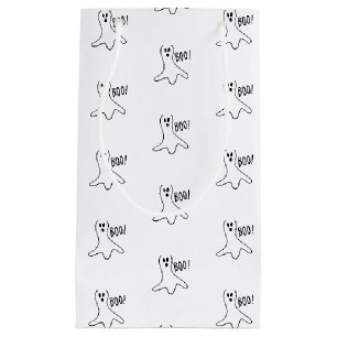 Bolsa De Regalo Pequeña Halloween boo favores de patrón negro y blanco fa