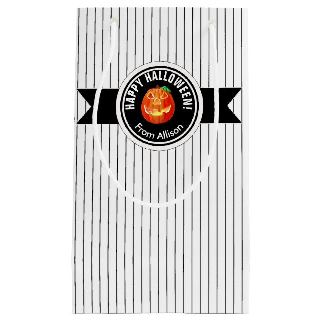 Bolsa De Regalo Pequeña Halloween feliz ID de calabaza 212 (Anverso)