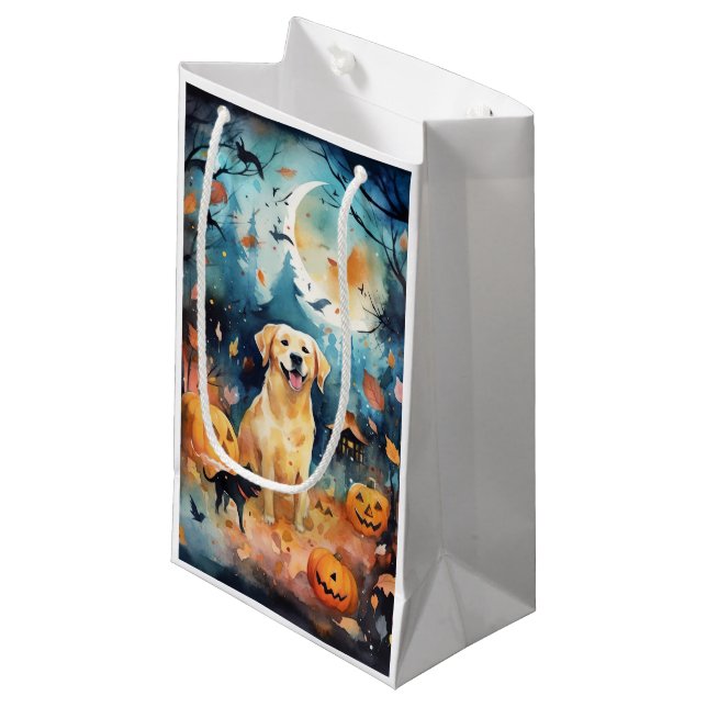 Bolsa De Regalo Pequeña Halloween Finlandés Lappund Con Calabazas Temerosa (Angulo Anverso)