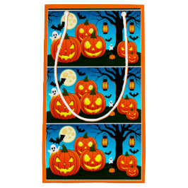Bolsa De Regalo Pequeña Halloween Ghosts, Pumpkins, Bats