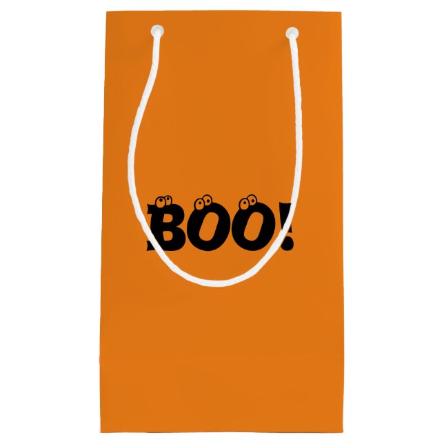 Bolsa De Regalo Pequeña ¡Halloween Scary Boo! naranjas negros (Anverso)
