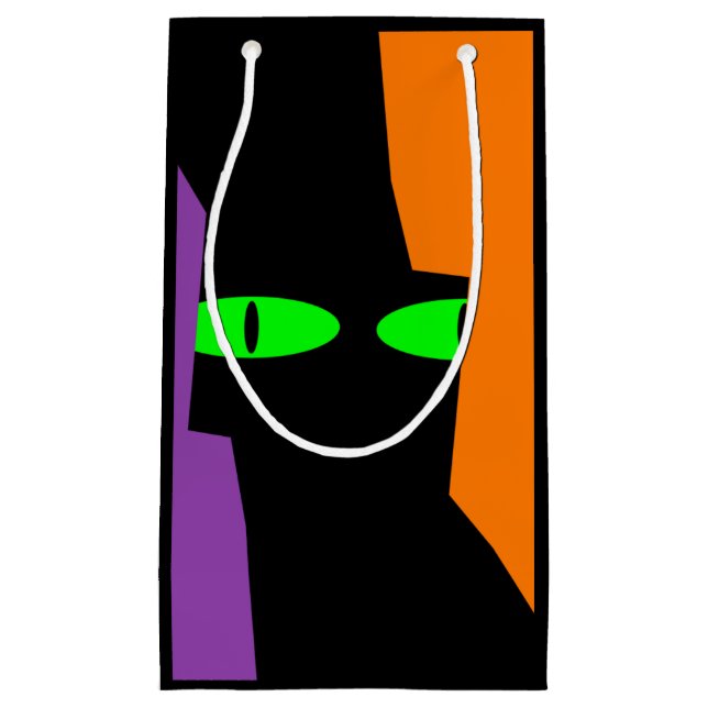 Bolsa De Regalo Pequeña Halloween Spooky Kooky Black Cat Eyes (Anverso)