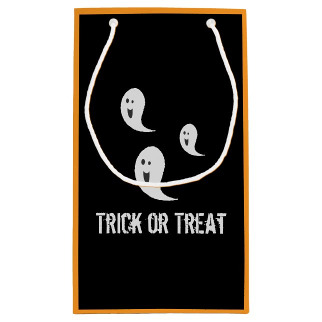 Bolsa De Regalo Pequeña Halloween Trick cute Spooky o trates fantasmas (Reverso)