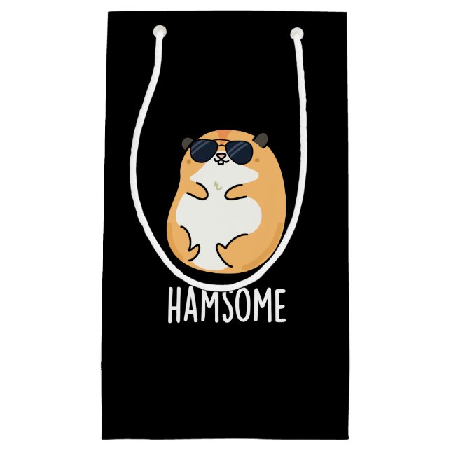 Bolsa De Regalo Pequeña Ham-some Funny Handsome Hamster Pun (Anverso)