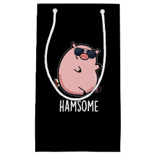 Bolsa De Regalo Pequeña Hamsome Funny Pig Pun Dark BG