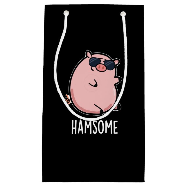 Bolsa De Regalo Pequeña Hamsome Funny Pig Pun Dark BG (Anverso)