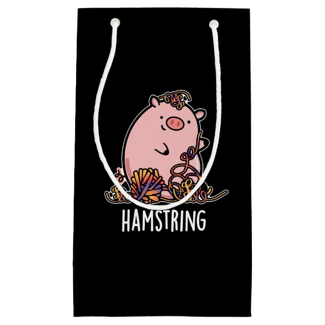 Bolsa De Regalo Pequeña Hamstring Funny Pig Pun Dark BG (Anverso)