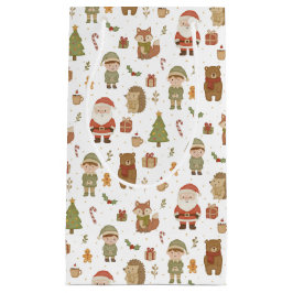 Bolsa De Regalo Pequeña Hand Drawn Christmas Woodland Gift Bag