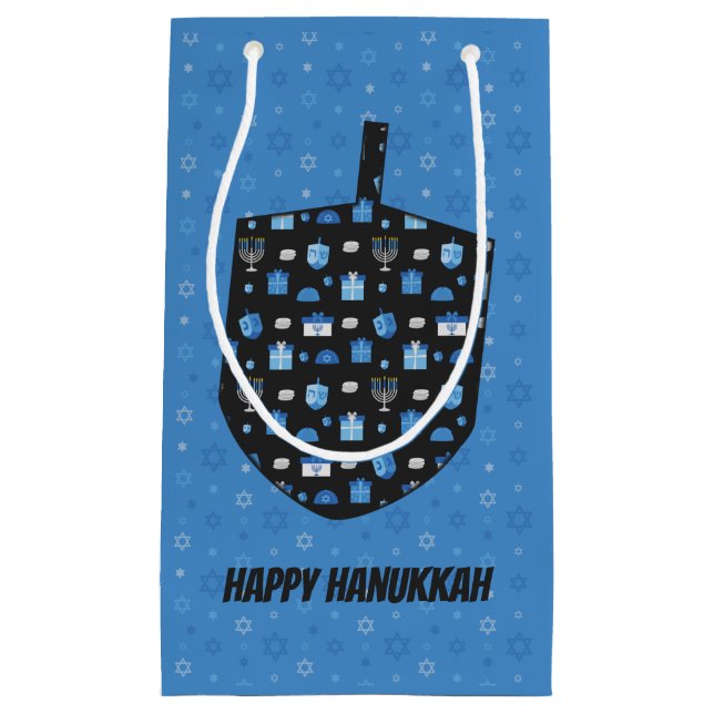 Bolsa De Regalo Pequeña Hanukkah Dreidel Cutout (Anverso)