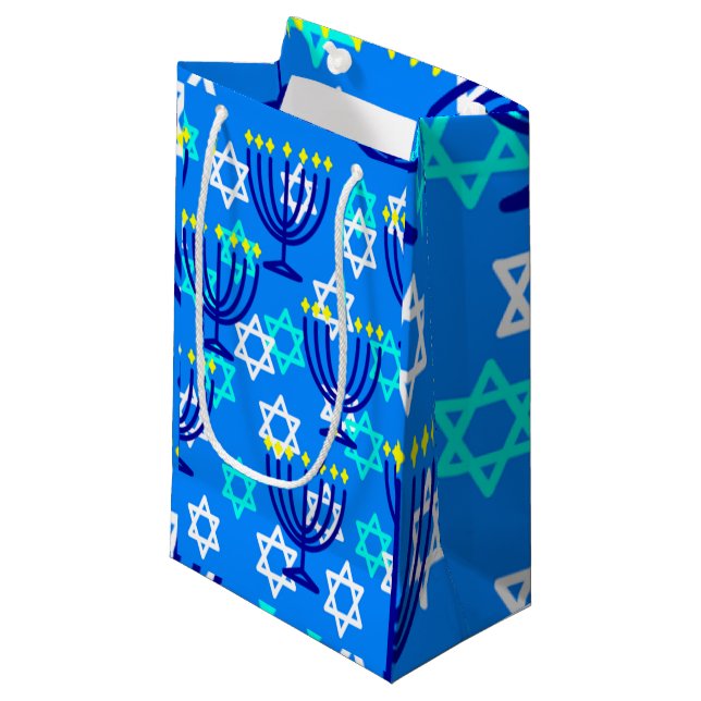 Bolsa De Regalo Pequeña Hanukkah Menorahs (Angulo Anverso)