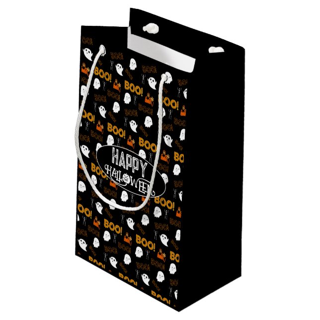 BOLSA DE REGALO PEQUEÑA HAPPY HALLOWEEN SPOOKY SCARY HAUNED (Angulo reverso)