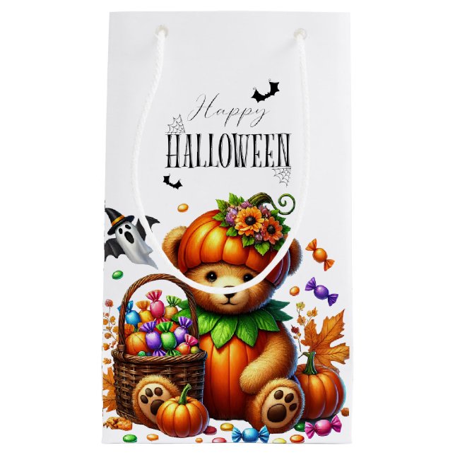 Bolsa De Regalo Pequeña Happy Helloween Cute Wizard (Anverso)