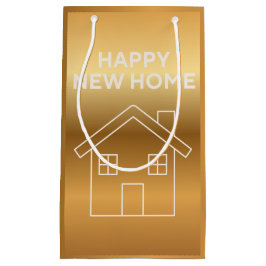 Bolsa De Regalo Pequeña Happy New Home - Gold Gradient background