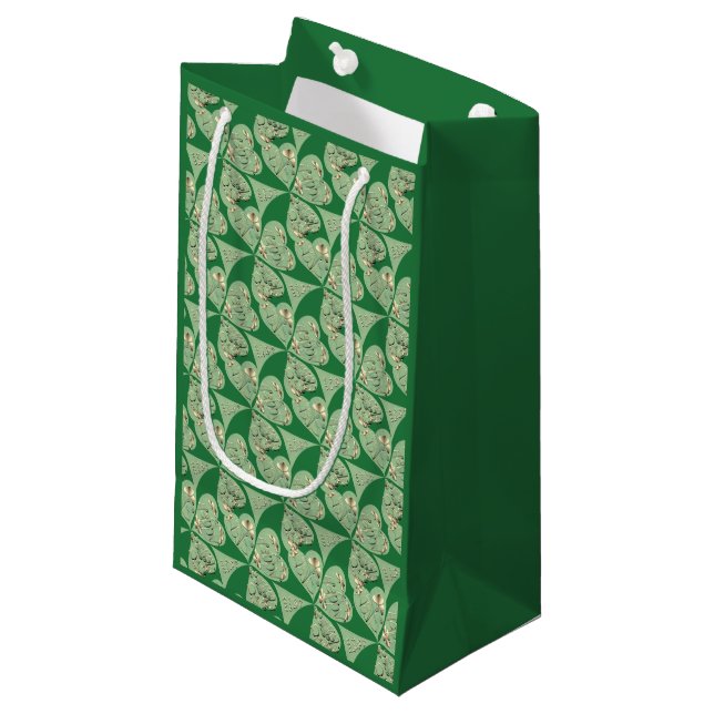 Bolsa De Regalo Pequeña "Happy St. Patrick's" Shamrock (Angulo Anverso)