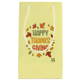 Bolsa De Regalo Pequeña Happy Thanksgiving - Yellow Theme