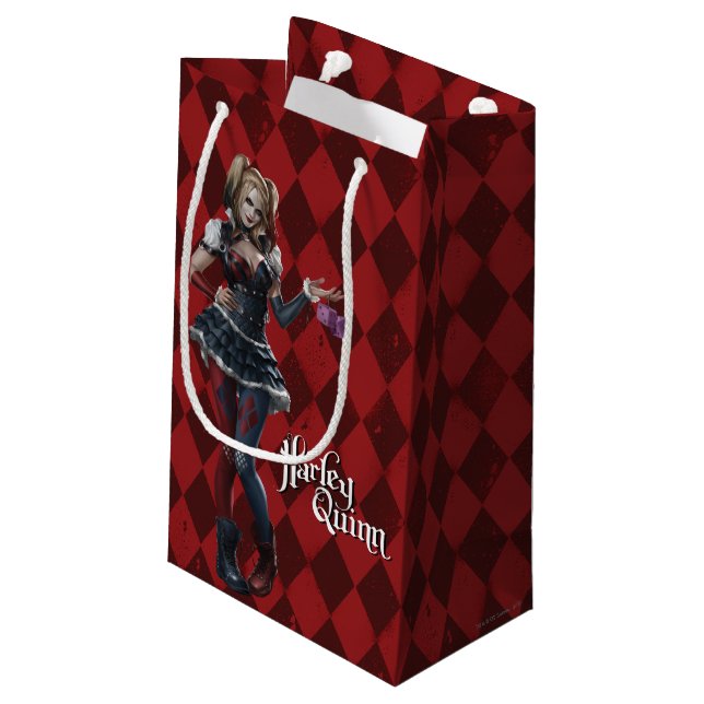 Bolsa De Regalo Pequeña Harley Quinn con dados difusos (Angulo reverso)
