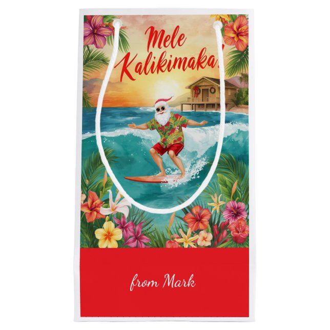 Bolsa De Regalo Pequeña Hawaii Santa Claus Christmas in Hawaii (Anverso)