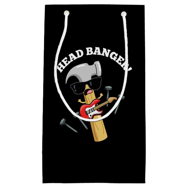 Bolsa De Regalo Pequeña Head Banger Funny Music Punks Dark BG (Anverso)