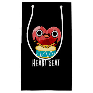 Bolsa De Regalo Pequeña Heart Beat Funny Heart Drummer Pun Dark BG