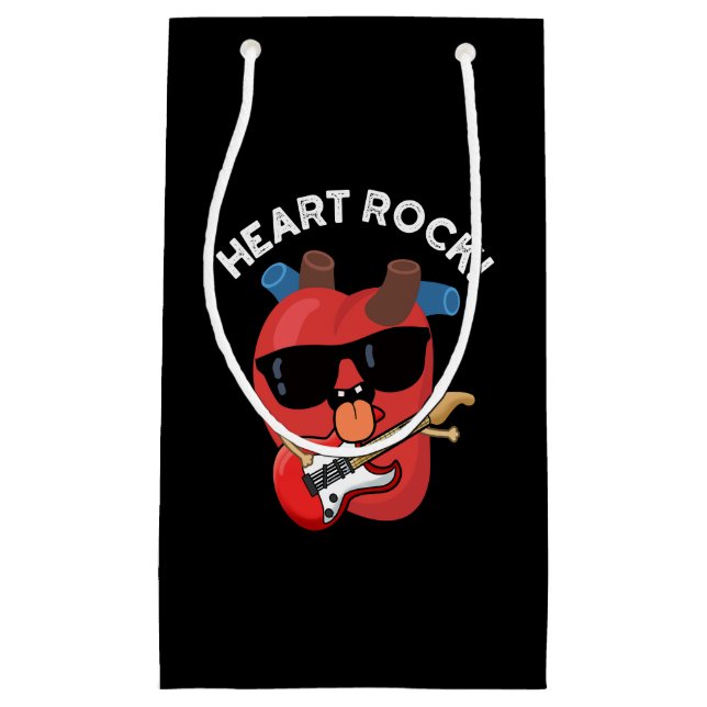 Bolsa De Regalo Pequeña Heart Rock Funny Music Pun Dark BG (Anverso)