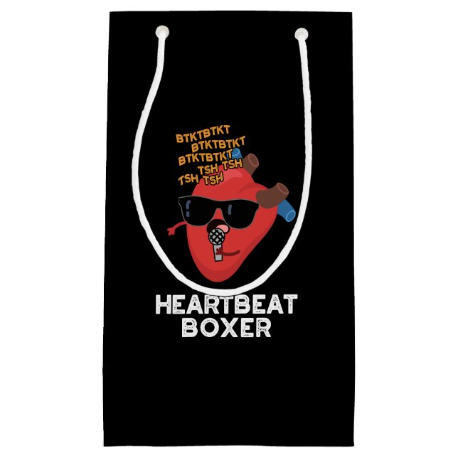 Bolsa De Regalo Pequeña Heartbeat Boxer Funny Music Heart Pun Dark BG (Anverso)