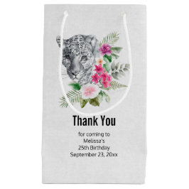 Bolsa De Regalo Pequeña Hermosa cabeza de leopardo en acuarela Gracias