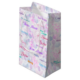 Bolsa De Regalo Pequeña Hermosa Especial Hermana Floral Rosa