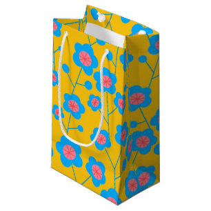 Bolsa De Regalo Pequeña Hermosa floral azul