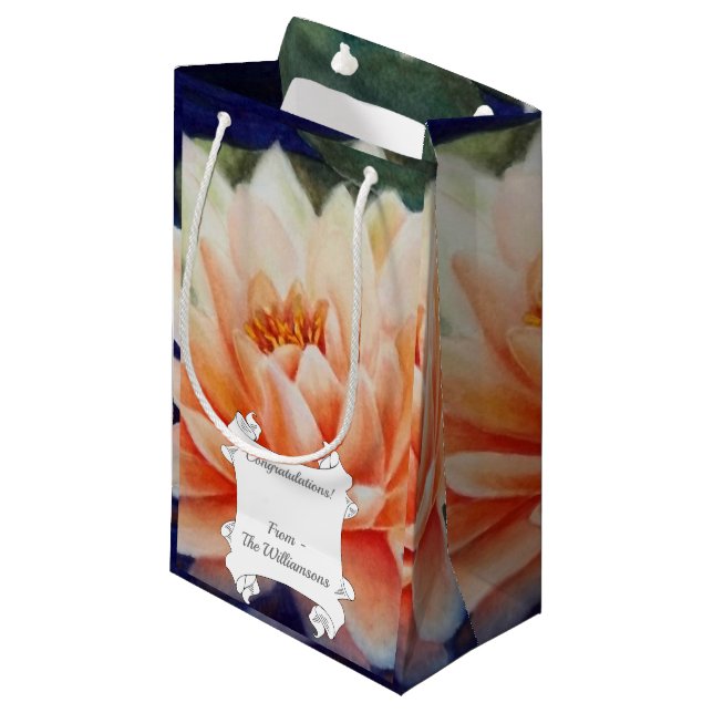 Bolsa De Regalo Pequeña Hermosa Naranja Waterlily Flower (Angulo Anverso)