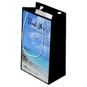 Bolsa De Regalo Pequeña Hermosa Playa Tropical Turquesa Gracias