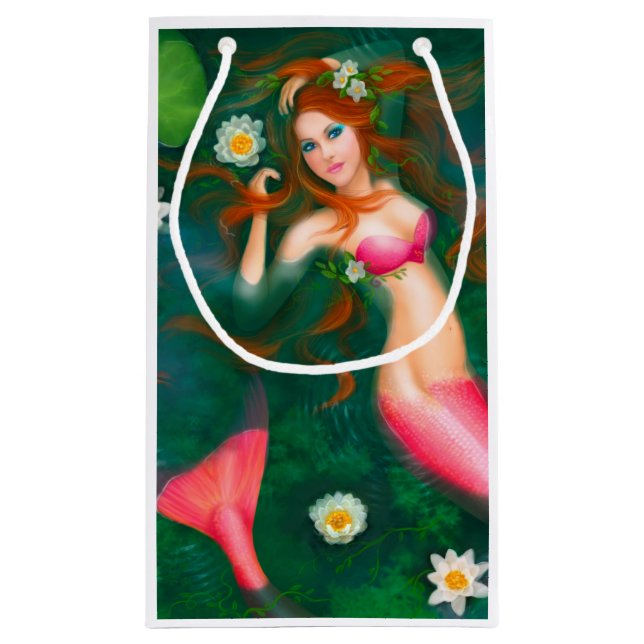 Bolsa De Regalo Pequeña Hermosa sirena de fantasía (Reverso)