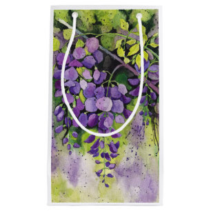 Bolsa De Regalo Pequeña Hermosas Flores De Wisteria En Acuarela