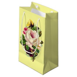 Bolsa De Regalo Pequeña Hermoso Arte Floral Femenino Vintage