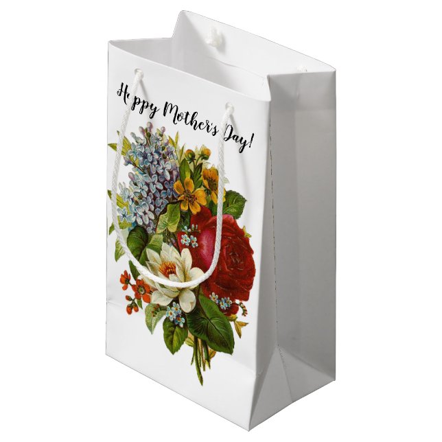 Bolsa De Regalo Pequeña Hermoso Bouquet Romántico de Verano con Rosa Roja (Angulo Anverso)