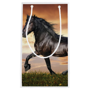 Bolsa De Regalo Pequeña Hermoso caballo negro