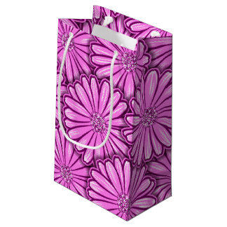 Bolsa De Regalo Pequeña Hermoso Ilustracion de media tonalidad de flor de