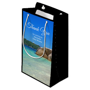 Bolsa De Regalo Pequeña Hermoso mar tropical con una playa rocosa