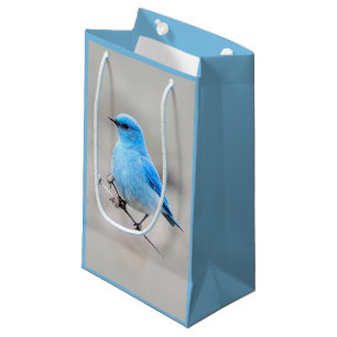 Bolsa De Regalo Pequeña Hermoso pájaro azul de la montaña en el Tansy