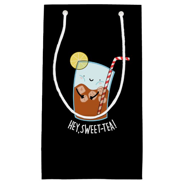 Bolsa De Regalo Pequeña Hey Swee-Tea Funny Sweet Tea Pun Dark BG (Anverso)