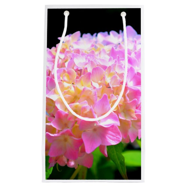 Bolsa De Regalo Pequeña Hidraneas naranja púrpura rosa (Anverso)