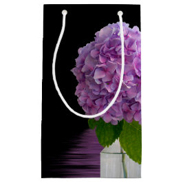 Bolsa De Regalo Pequeña Hidrangea Púrpura En Negro