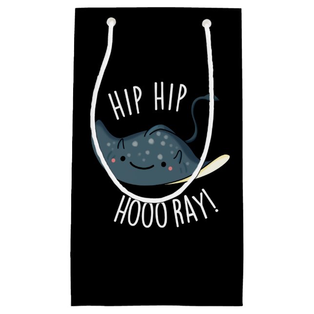 Bolsa De Regalo Pequeña Hip Hip Hoo-ray Funny Sting Ray Pun Dark BG (Anverso)