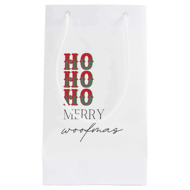 Bolsa De Regalo Pequeña Ho Ho Ho Merry Woofmas (Anverso)