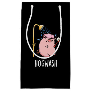 Bolsa De Regalo Pequeña Hogwash Funny Pig Pun Dark BG