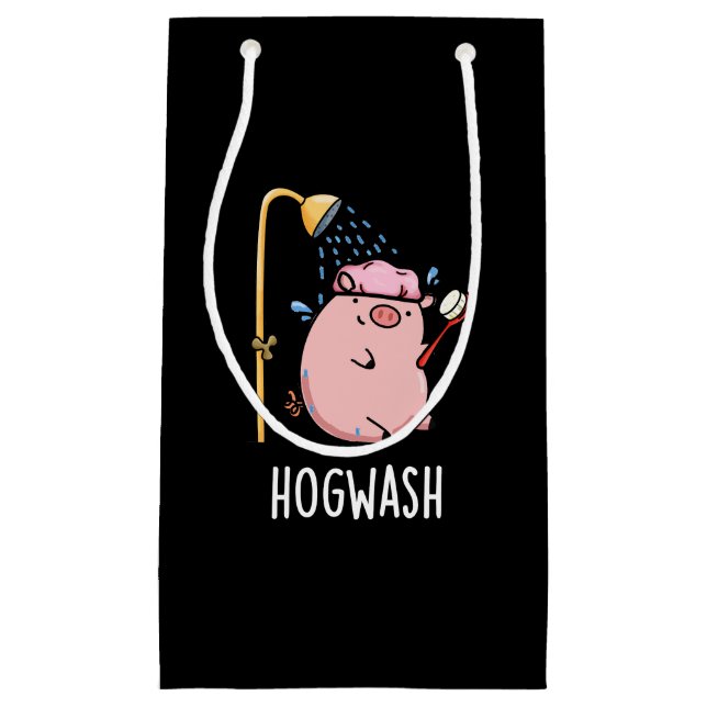 Bolsa De Regalo Pequeña Hogwash Funny Pig Pun Dark BG (Anverso)