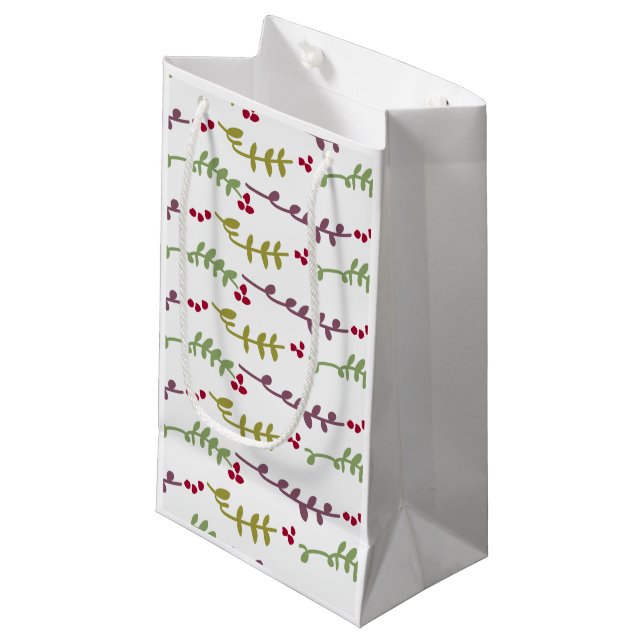 Bolsa De Regalo Pequeña hojas estampadas (Angulo Anverso)